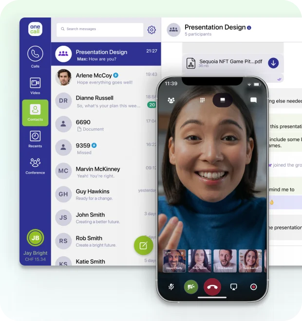 OneCall app mockup